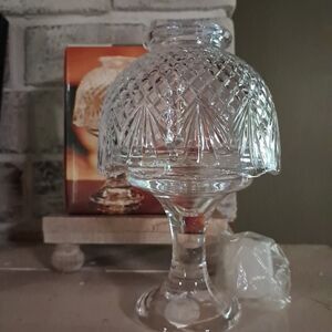 Vtg NWB Manhattan Crystal Clear Fairy Lamp 7 3/4" Cottage Core Granny Core